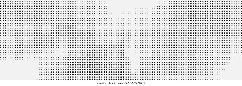 Halftone dots black and white color pattern gradient texture with digital technology background. Pop art comic dots with summer background.
