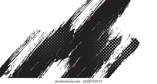 Halftone dots black and white color pattern gradient grunge texture background. Dot pop art comic sport style vector illustration. modern background