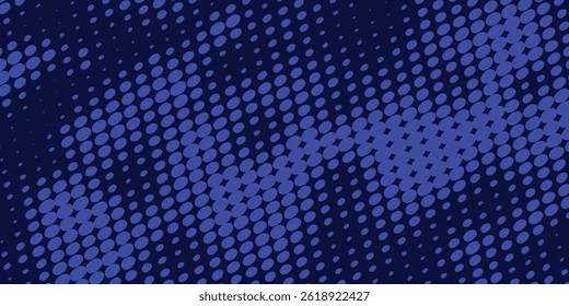 Halftone dots blue color pattern gradient grunge texture background. Dot pop art comic sport style vector eps10