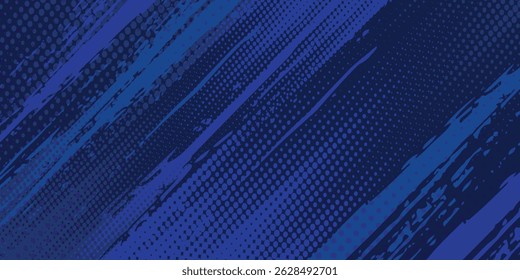 halftone dots blue color pattern gradient grunge texture background. Dot pop art comic sport style v sport arts