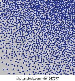 Halftone dots. Blue dots on white background.