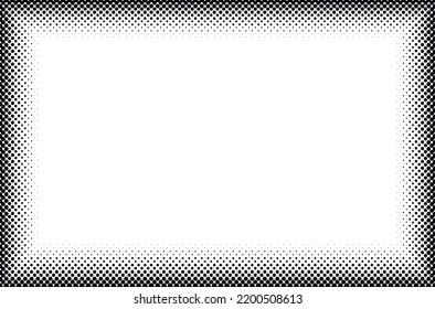 Halftone dots border. Halftone dotted frame.