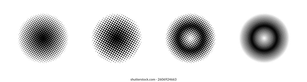 Halftone dots circle background. Circle halftone pattern. Stock vector