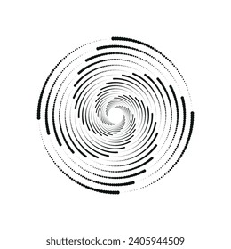 Halftone dots circle. Fibonacci Sequence - design element