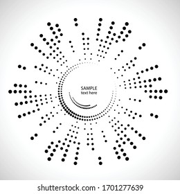 Halftone dots in circle form. Circular Music equalizer . Audio waves . Sound frequency . round logo . vector dotted frame . design element