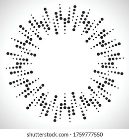 Halftone dots in circle form. Circular Music equalizer . Audio waves . Sound frequency . round logo . vector dotted frame . design element