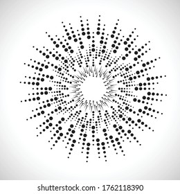 Halftone dots in circle form. Circular Music equalizer . Audio waves . Sound frequency . round logo . vector dotted frame . design element