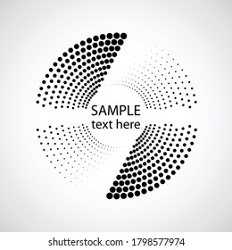 Halftone dots in circle form. Circular Music equalizer . Audio waves . Sound frequency . round logo . vector dotted frame . design element