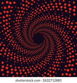 Halftone dots in circle form. Design spiral dots backdrop. Design element for frame, logo, tattoo, web pages, prints, posters.