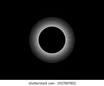 Halftone Dots In Circle Form, Logo. Vector Illustration.