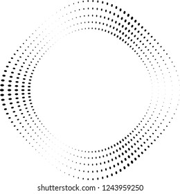 Halftone dots in circle form. round logo . vector dotted frame . design element