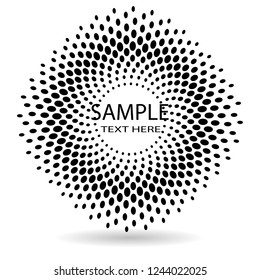 Halftone dots in circle form. round logo . vector dotted frame . design element