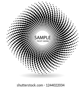 Halftone dots in circle form. round logo . vector dotted frame . design element