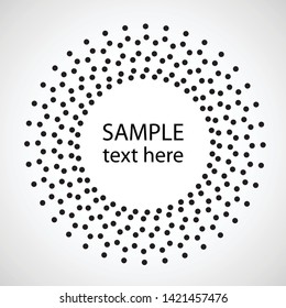 Halftone dots in circle form. round logo . vector dotted frame . design element