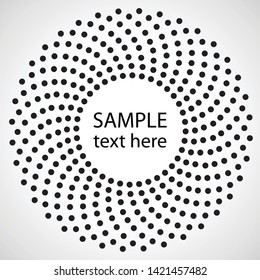 Halftone dots in circle form. round logo . vector dotted frame . design element