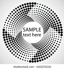 Halftone dots in circle form. round logo . vector dotted frame . design element