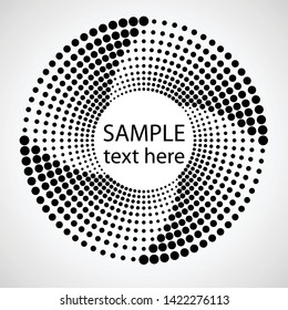 Halftone dots in circle form. round logo . vector dotted frame . design element