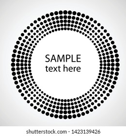 Halftone dots in circle form. round logo . vector dotted frame . design element