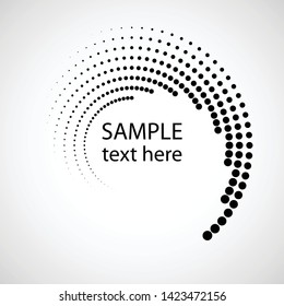 Halftone dots in circle form. round logo . vector dotted frame . design element