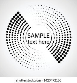 Halftone dots in circle form. round logo . vector dotted frame . design element