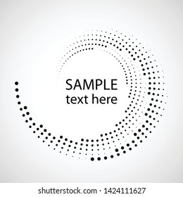 Halftone dots in circle form. round logo . vector dotted frame . design element