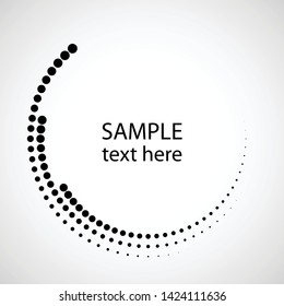 Halftone dots in circle form. round logo . vector dotted frame . design element