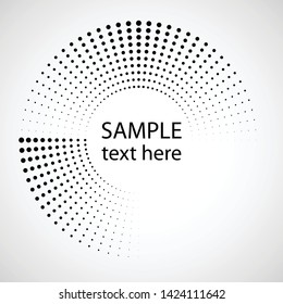 Halftone dots in circle form. round logo . vector dotted frame . design element