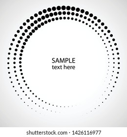 Halftone dots in circle form. round logo . vector dotted frame . design element