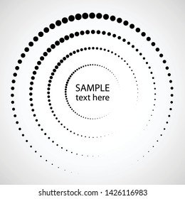 Halftone dots in circle form. round logo . vector dotted frame . design element