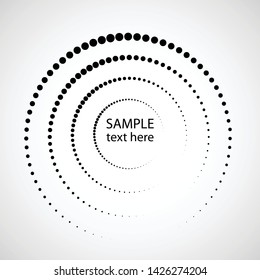 Halftone dots in circle form. round logo . vector dotted frame . design element