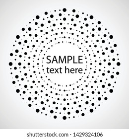 Halftone dots in circle form. round logo . vector dotted frame . design element