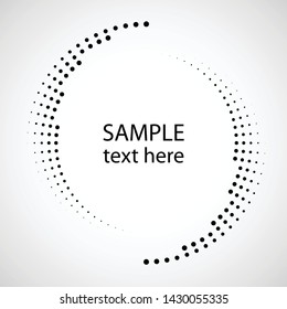 Halftone dots in circle form. round logo . vector dotted frame . design element