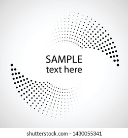 Halftone dots in circle form. round logo . vector dotted frame . design element