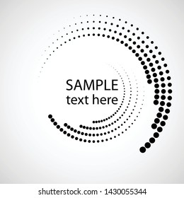 Halftone dots in circle form. round logo . vector dotted frame . design element