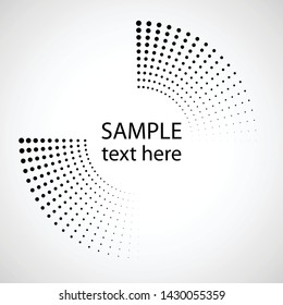 Halftone dots in circle form. round logo . vector dotted frame . design element