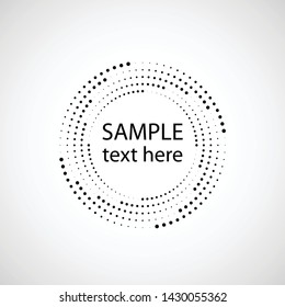 Halftone dots in circle form. round logo . vector dotted frame . design element