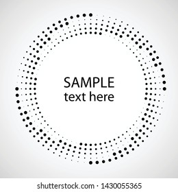 Halftone dots in circle form. round logo . vector dotted frame . design element