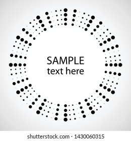 Halftone dots in circle form. round logo . vector dotted frame . design element
