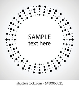 Halftone dots in circle form. round logo . vector dotted frame . design element