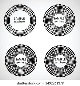 Halftone dots in circle form. round logo . vector dotted frame . design element