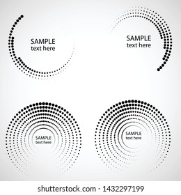 Halftone dots in circle form. round logo . vector dotted frame . design element