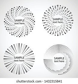 Halftone dots in circle form. round logo . vector dotted frame . design element