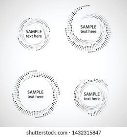 Halftone dots in circle form. round logo . vector dotted frame . design element