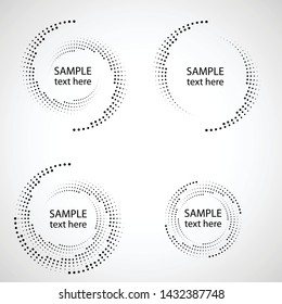 Halftone dots in circle form. round logo . vector dotted frame . design element