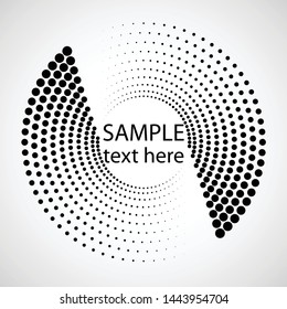 Halftone dots in circle form. round logo . vector dotted frame . design element