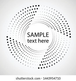 Halftone dots in circle form. round logo . vector dotted frame . design element