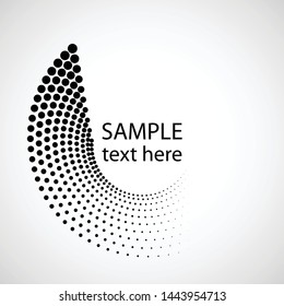 Halftone dots in circle form. round logo . vector dotted frame . design element