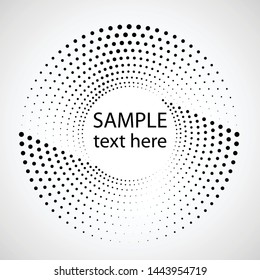 Halftone dots in circle form. round logo . vector dotted frame . design element