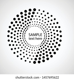 Halftone dots in circle form. round logo . vector dotted frame . design element