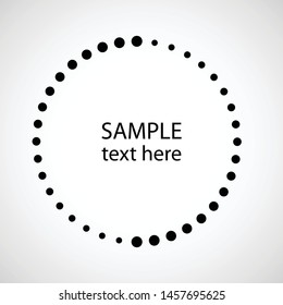 Halftone dots in circle form. round logo . vector dotted frame . design element